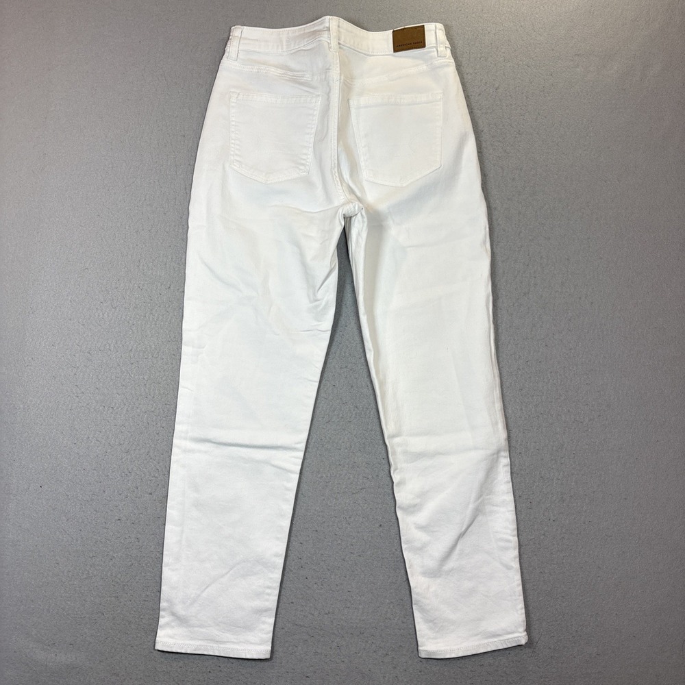 American Eagle Women Size 6 Mom Jean Stretch Regular High Rise White EUC - Picture 3 of 11